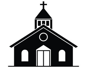 chapel vector Illustration on black color and white background