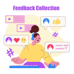 Customer Feedback Collection Vector Illustration