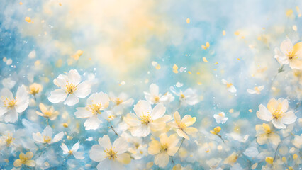 Tranquil Blossoms Sparkling in Fresh Morning Light