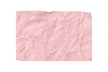 Obraz premium Crumpled pink paper sheet texture closeup with wrinkled surface for backgrounds and copy space on transparent background