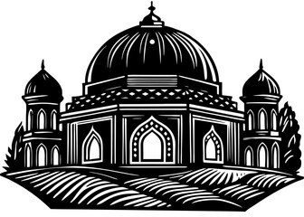 Mosque Dome Silhouette, Islamic Architecture Religious SVG, PNG