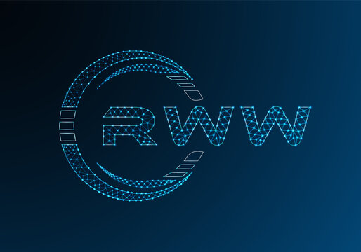 RWW low poly letter logo vector design. RWW lower poly logo design. Low poly logo.