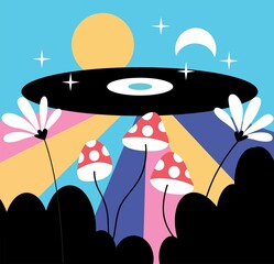 abstract vector background with clouds