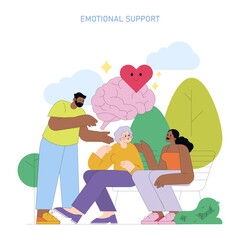 Emotional Support Vector Illustration of Supportive Interaction