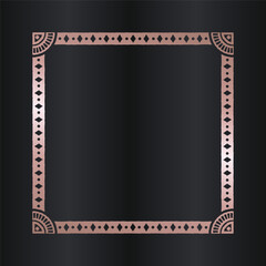 Ornate Decorative Frame with Geometric Patterns on Dark Background.