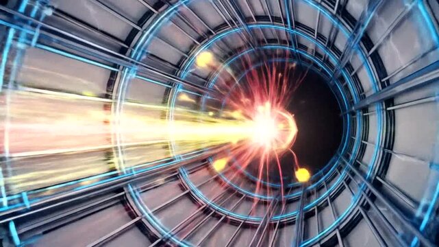 Particle Accelerator High Energy Physics Experiment Conceptual Visualization