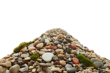 Fototapeta premium Collection of Smooth Polished River Stones Isolated on Transparent Background,Pile of Natural Gray Rocks Isolated,Grey Rocks and Stones Pile on Sandy Base,Dark Grey Rocks Piled Together for Natural,Ai