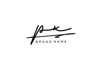 PX letter elegant cursive signature beauty handwriting logo.
