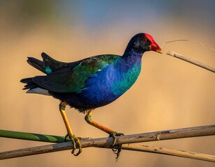Colorful bird on a branch