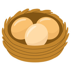 Illustration of eggs in a nest 