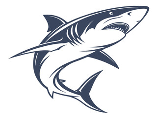 Naklejka premium Powerful Shark Logo Design in Striking Blue and White