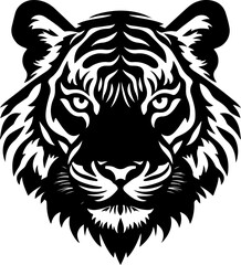 Tiger Head silhouette vector illustration