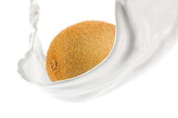 Milk Splash on Kiwi Fruit
