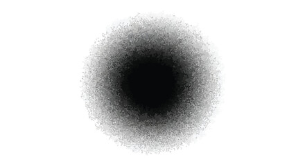 A blurry, dark, circular shape with a soft, diffused edge on a white background.