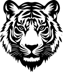 Fototapeta premium Tiger Head silhouette vector illustration