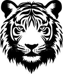 Obraz premium Tiger Head silhouette vector illustration