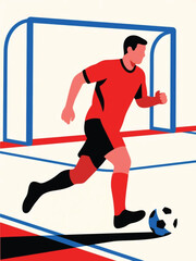 Player Soccer Futsal Illustrator Artwork Design Template Poster