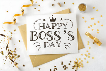 Happy Boss’s Day Greeting with Crown Symbol for Leader