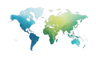 Obraz premium World map, textured, shaded