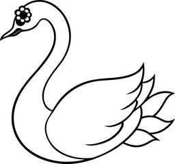 Obraz premium black swan vector