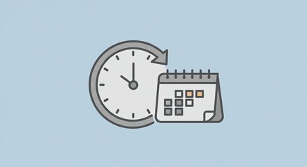Clock and calendar icon representing time management and scheduling concepts.