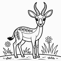 Obraz premium Adorable Gazelle Coloring Page A Delightful Illustration for Kids