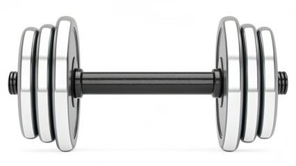 icon Fitness equipament illustration Dumbbell with adjustable weights on a black bar, symbolizing fitness and strength training.