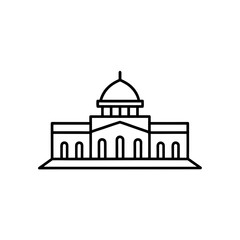 Building with dome outline on transparent background