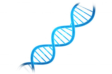 Blue dna double helix molecular structure rotating, genetic engineering, futuristic science and technology background, transparent