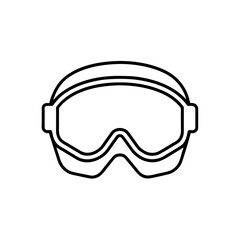 Outline of ski goggles on transparent background