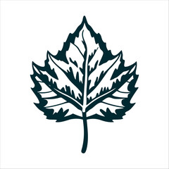 Oak Leaf Silhouette: Mountain Range Veins Greenery Day Midori no Hi Single oak leaf with veins forming a mountain range silhouette