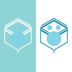 Modern Minimal Symbol with Circles and Hexagon