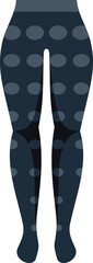This fashion illustration showcases a pair of women's tights with a stylish polka dot pattern