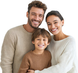 Fototapeta premium A Happy Family Hugging and Smiling, Enjoying a Wholesome Moment Together.