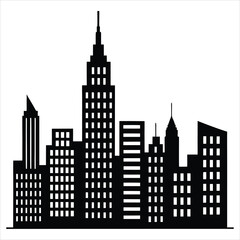 Fototapeta premium Black city buildings silhouette skyline architecture