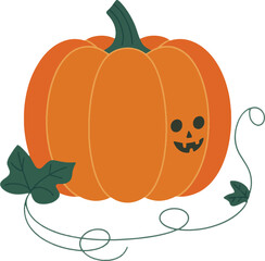 Simple Cartoon Pumpkin Vector Illustration