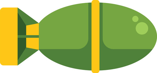 Obraz premium This is a cartoon illustration of a green bomb falling through the air