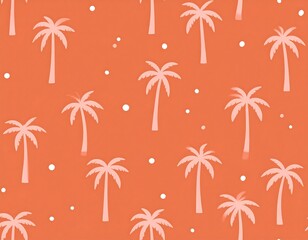 Obraz premium Coral-toned palm tree pattern