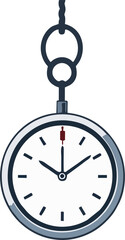 Minimalist Hanging Pocket Watch Vector Illustration – Elegant Retro Timepiece Icon