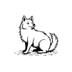 Monochrome illustration showcasing an animal's profile a captivating blend of innocence with