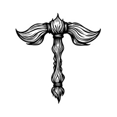 Monochrome initial letter creation showcasing artistic brushstroke techniques in an abstract