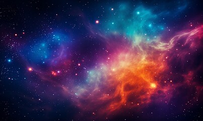Naklejka premium Cosmic nebulae tapestry of stars