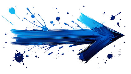 Blue paint arrow graphic design element abstract vector illustration Isolated on white background