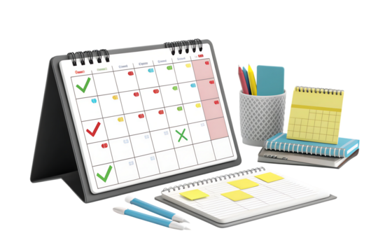 Concept of calendar reminder organizing daily