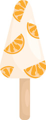 Ice cream. A set of citrus fruits: lime, watermelon, orange, and lemon, sliced ​​into round shapes. Vector illustration on a white background.