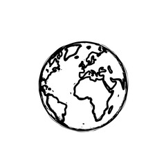 Obraz premium Stylized drawing of planet earth showcasing global connections and environmental awareness through