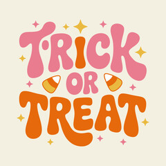 Trick Or Treat Candy Corn Halloween Lettering