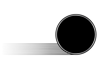 Creative Premium Black Circular Text Frame with Horizontal Lines Isolated on Transparent Background – Modern Label, Badge, or Banner Design Template