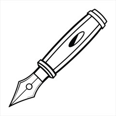 Obraz premium Fountain pen nib writing instrument vector