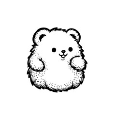 Whimsical monochromatic teddy bear sketch inviting childhood nostalgia and simple cartoon outline